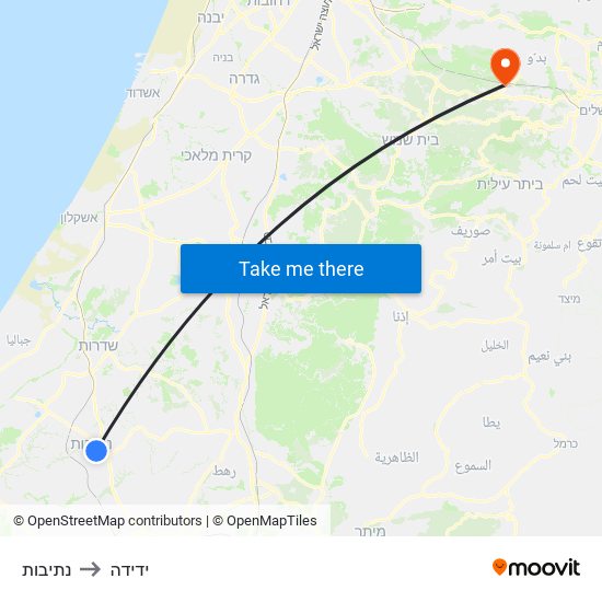 נתיבות to ידידה map