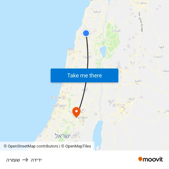 שומרה to ידידה map