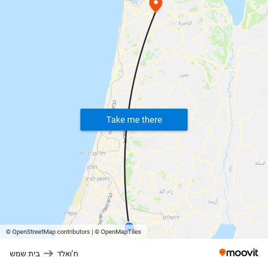 בית שמש to ח'ואלד map