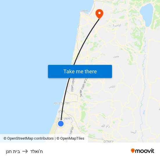 בית חנן to ח'ואלד map
