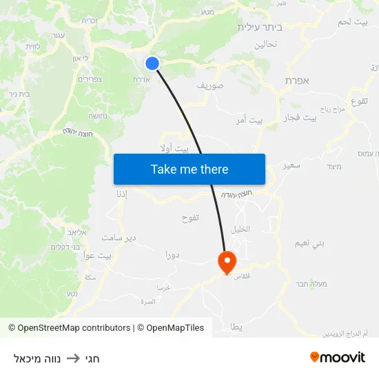 נווה מיכאל to חגי map