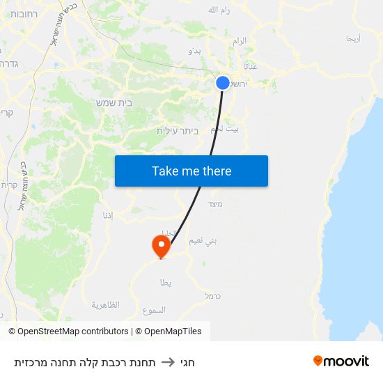 תחנת רכבת קלה תחנה מרכזית to חגי map