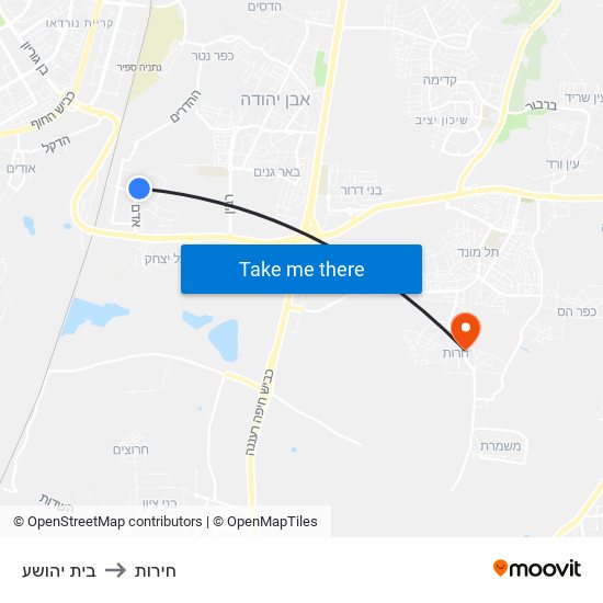 בית יהושע to חירות map