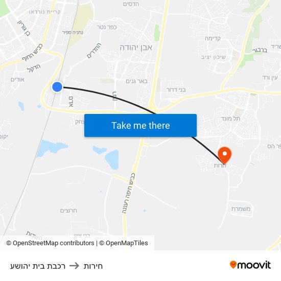 רכבת בית יהושע to חירות map