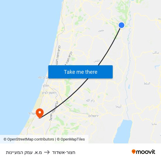 מ.א. עמק המעיינות to חצור-אשדוד map