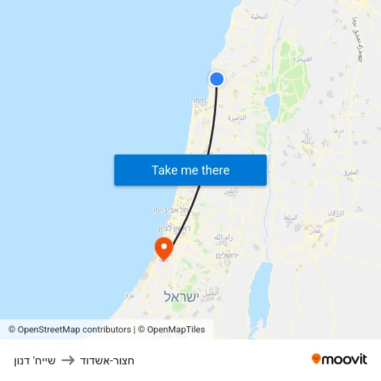 שייח' דנון to חצור-אשדוד map