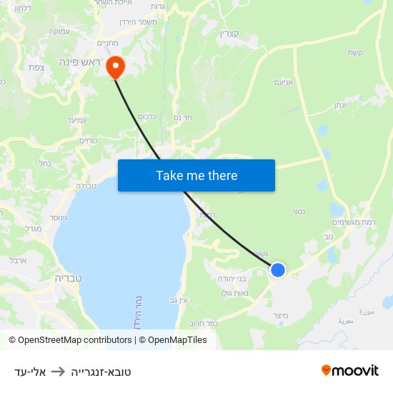 אלי-עד to טובא-זנגרייה map