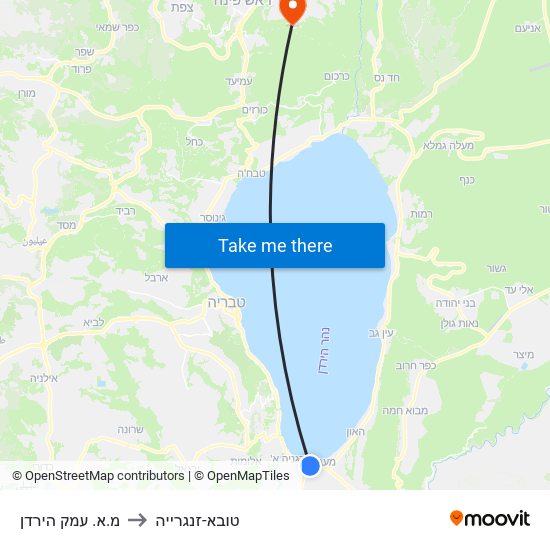 מ.א. עמק הירדן to טובא-זנגרייה map