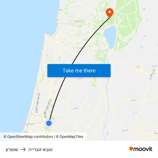 שומרון to טובא-זנגרייה map