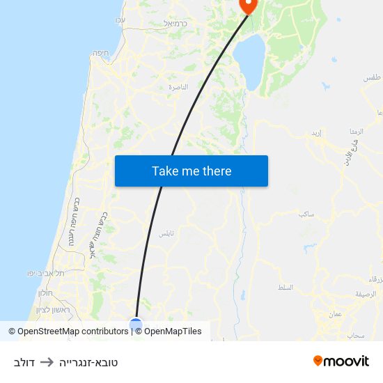 דולב to טובא-זנגרייה map
