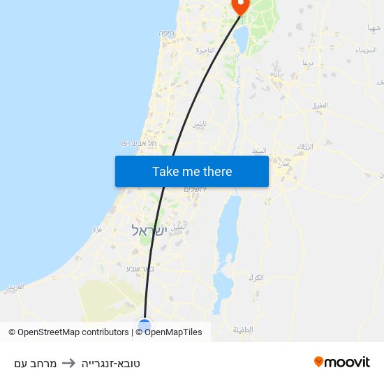 מרחב עם to טובא-זנגרייה map