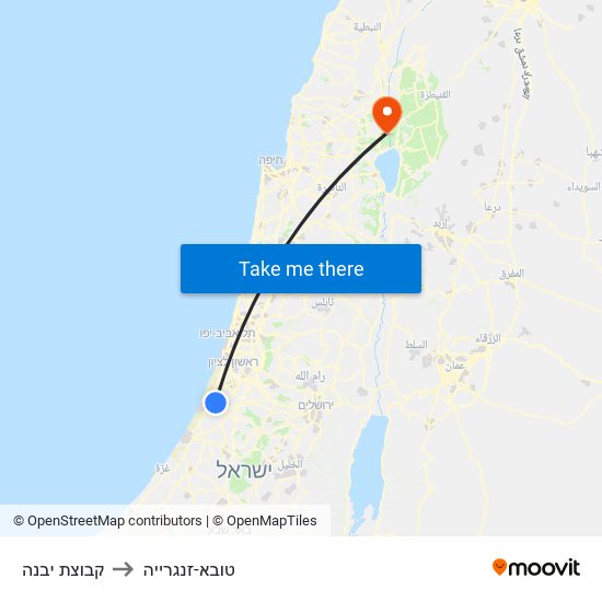 קבוצת יבנה to טובא-זנגרייה map