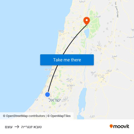 עוצם to טובא-זנגרייה map