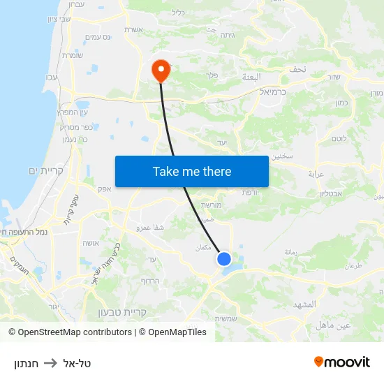 חנתון to טל-אל map