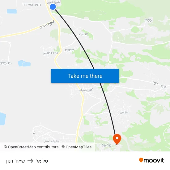 שייח' דנון to טל-אל map