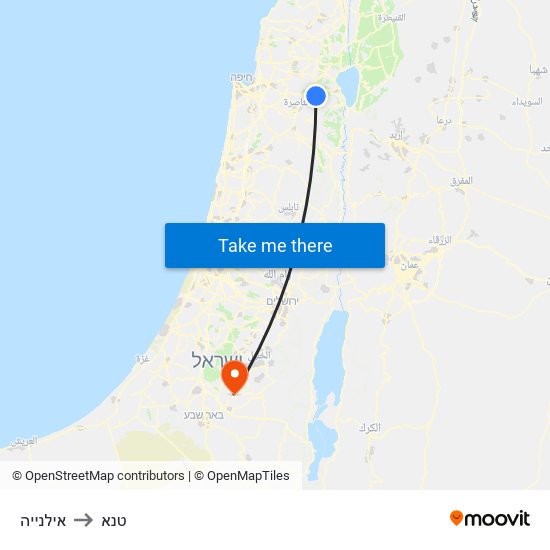 אילנייה to טנא map