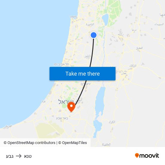 גבע to טנא map