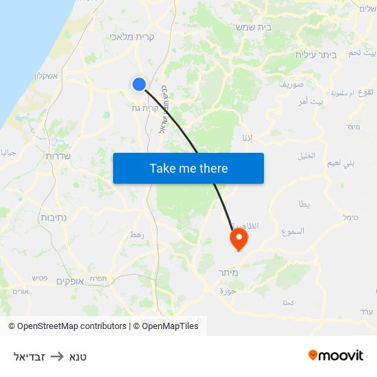 זבדיאל to טנא map