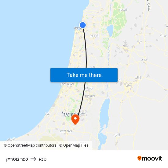 כפר מסריק to טנא map