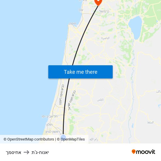 אחיסמך to יאנוח-ג'ת map