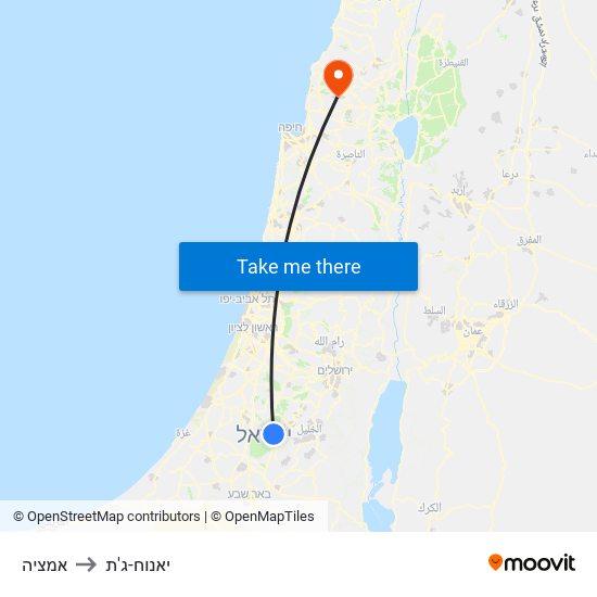 אמציה to יאנוח-ג'ת map