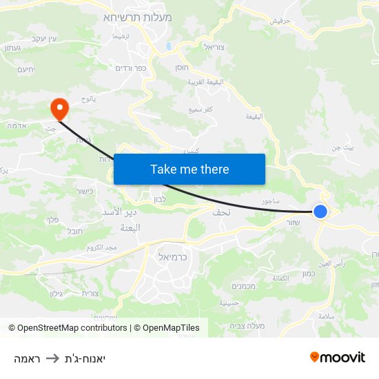 ראמה to יאנוח-ג'ת map