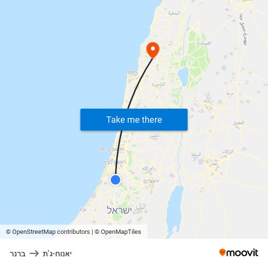 ברנר to יאנוח-ג'ת map