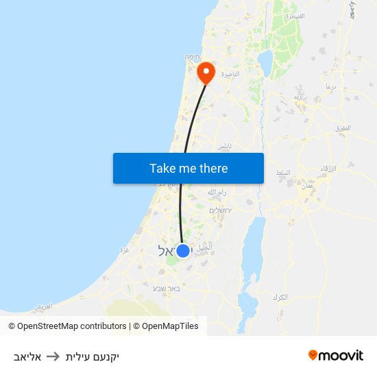 אליאב to יקנעם עילית map