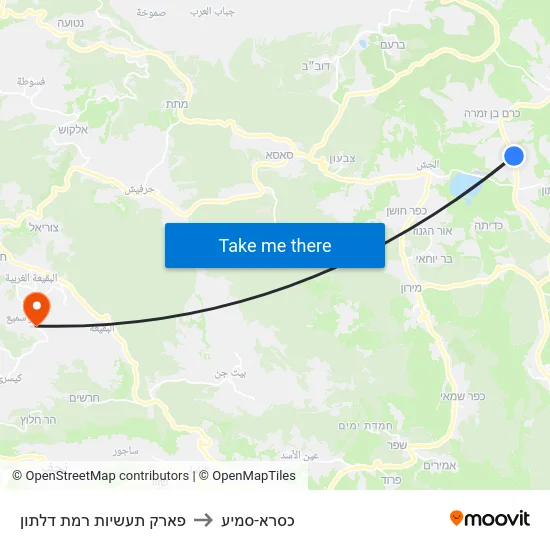 פארק תעשיות רמת דלתון to כסרא-סמיע map