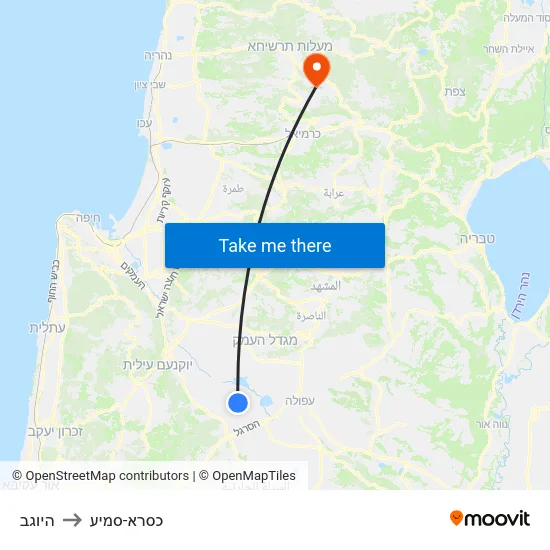 היוגב to כסרא-סמיע map