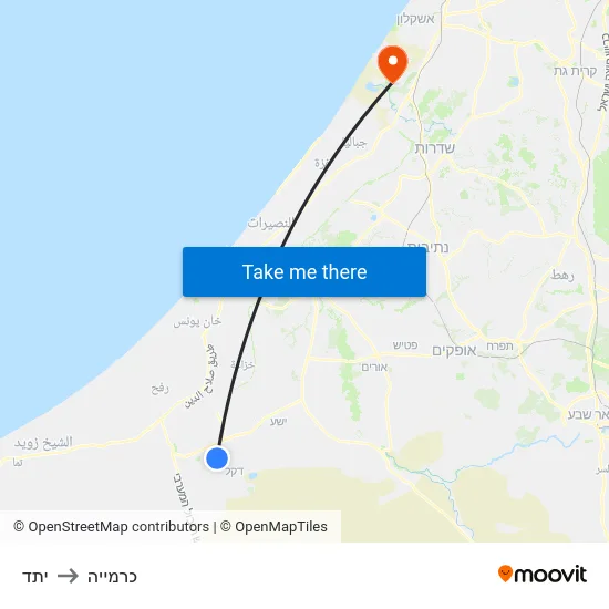 יתד to כרמייה map