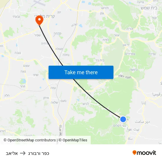 אליאב to כפר ורבורג map