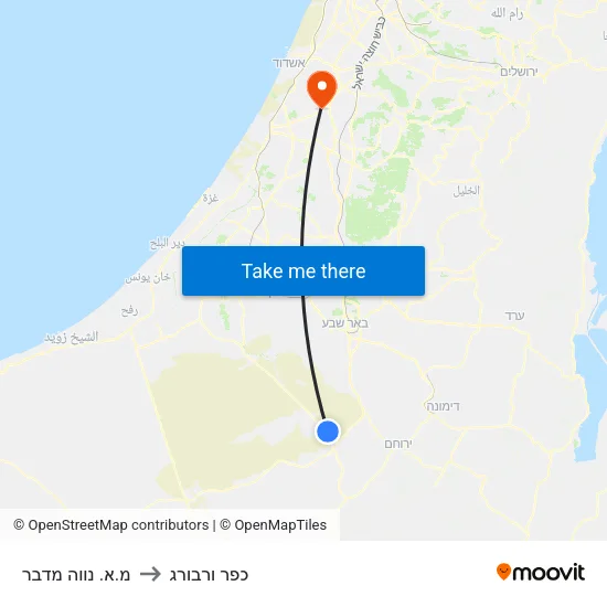 מ.א. נווה מדבר to כפר ורבורג map
