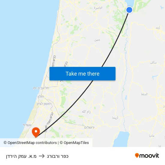מ.א. עמק הירדן to כפר ורבורג map