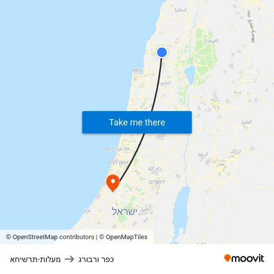 מעלות-תרשיחא to כפר ורבורג map