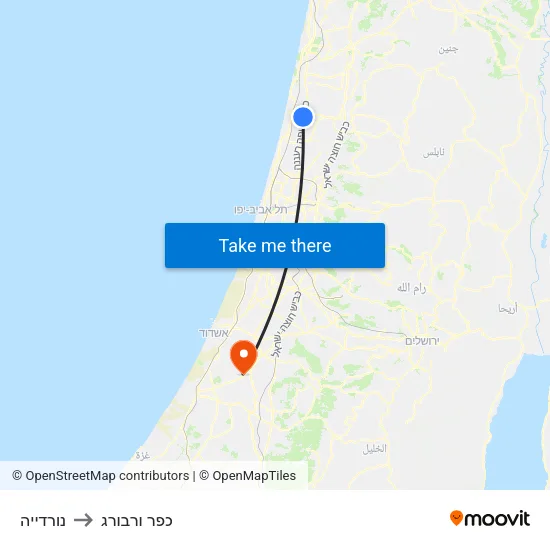 נורדייה to כפר ורבורג map