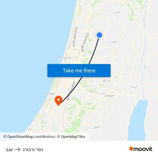 ענב to כפר ורבורג map