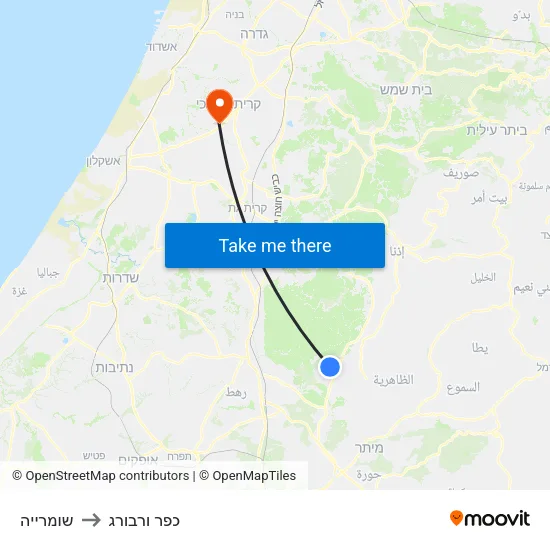 שומרייה to כפר ורבורג map