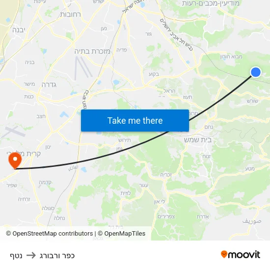 נטף to כפר ורבורג map