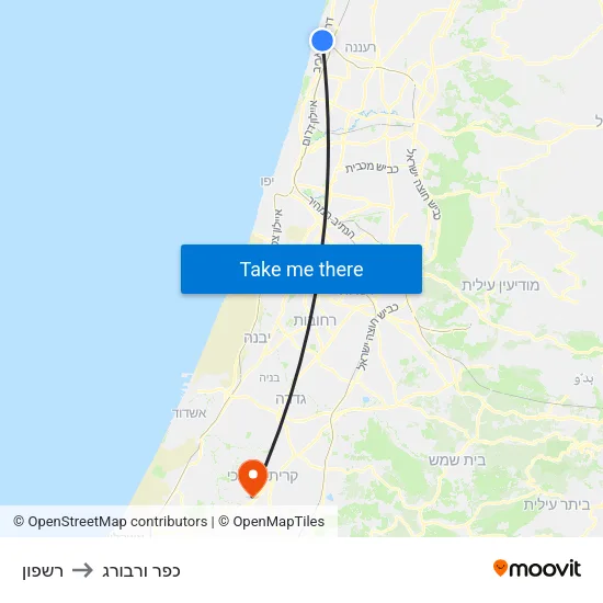 רשפון to כפר ורבורג map