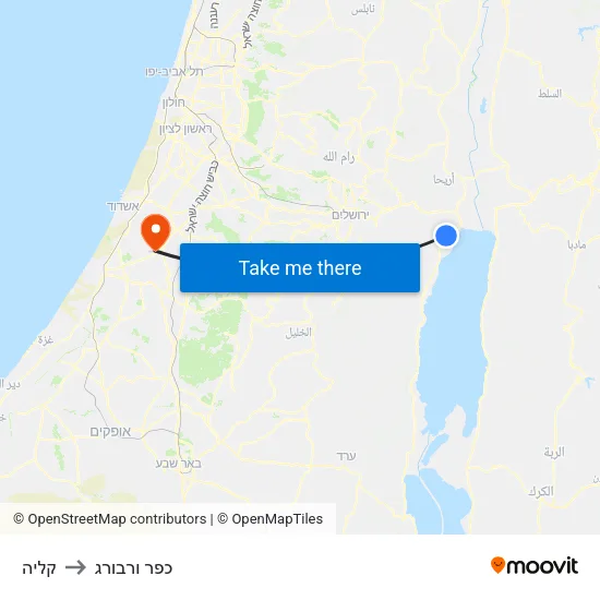 קליה to כפר ורבורג map
