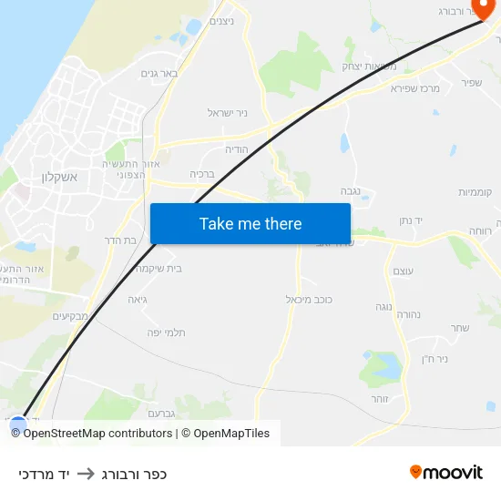 יד מרדכי to כפר ורבורג map