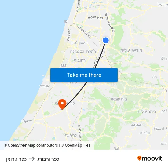 כפר טרומן to כפר ורבורג map