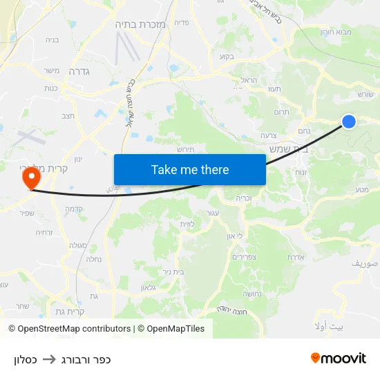 כסלון to כפר ורבורג map