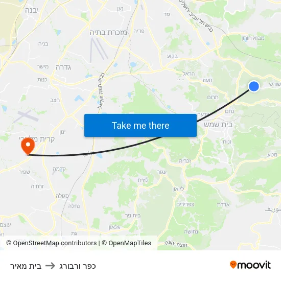 בית מאיר to כפר ורבורג map
