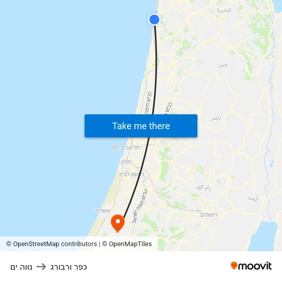 נווה ים to כפר ורבורג map