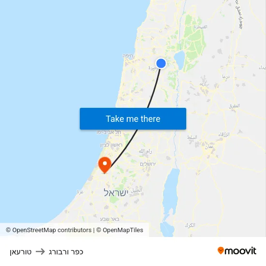טורעאן to כפר ורבורג map