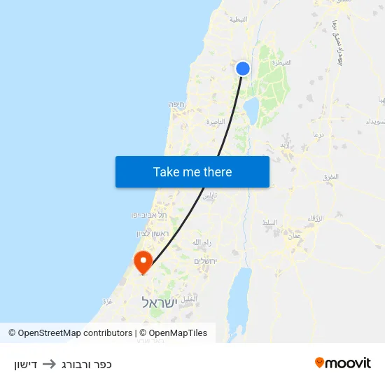 דישון to כפר ורבורג map