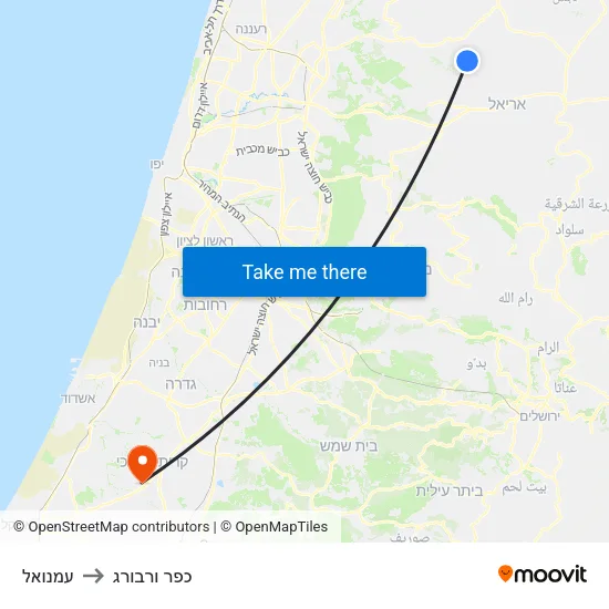 עמנואל to כפר ורבורג map