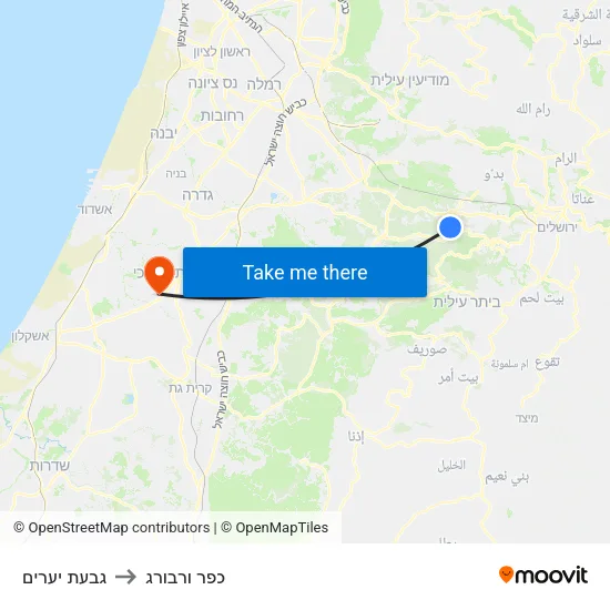 גבעת יערים to כפר ורבורג map